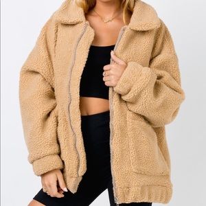 I am Gia beige teddy coat